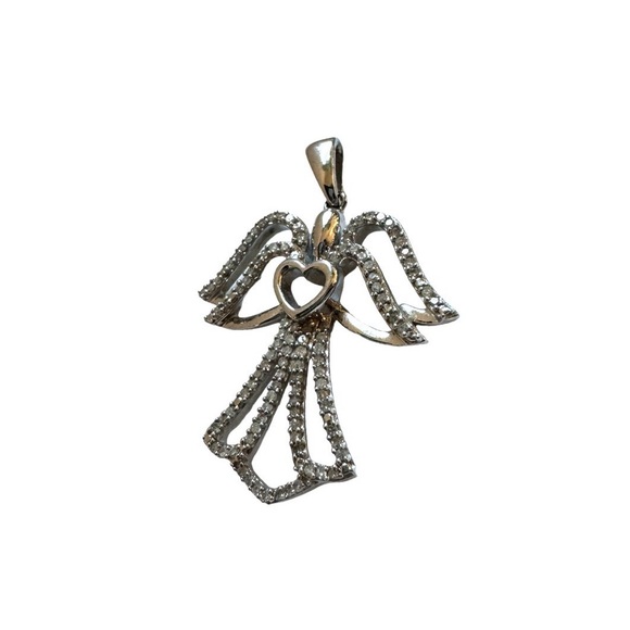 Diamond guardian angel pendant 925 silver - Picture 7 of 8